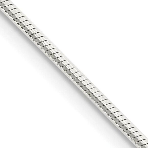 1.25mm Sterling Silver Octagon Solid Snake Chain Necklace 22 Inch